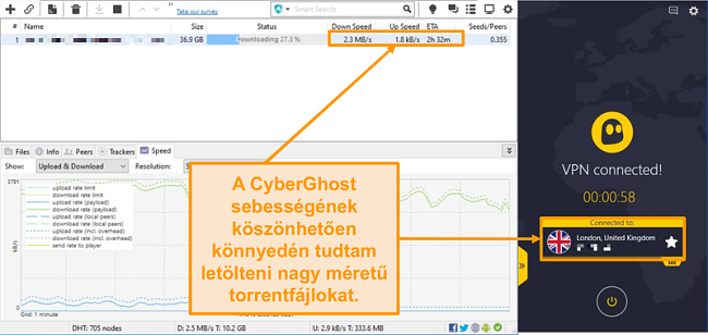 Képernyőkép: A BitTorrent torrentfájlt tölt le