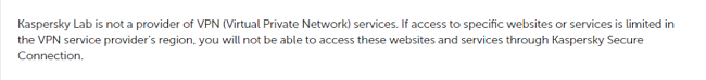 VPN policy from Kaspersky
