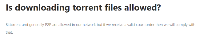 Screenshot of torrent FAQ