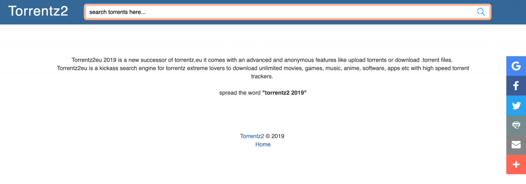 Torrentz2 torrenting website