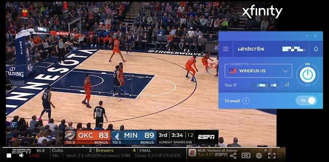 Windscribe works with WatchESPN