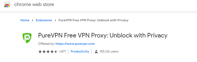 PureVPN Chrome Web Store