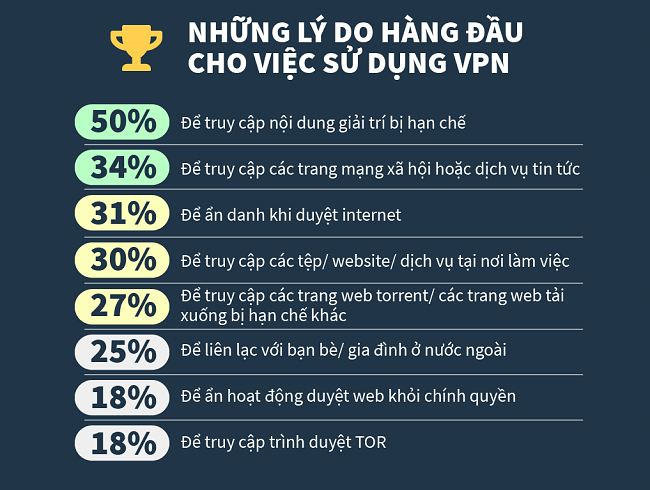 Infographic về lý do hàng đầu tại sao mọi người sử dụng một vpn