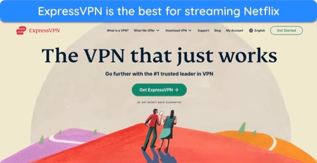 Screenshot of ExpressVPN's homepage