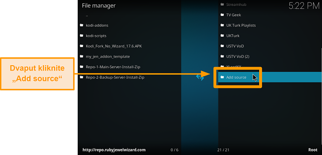 snimka zaslona kako instalirati kodi addon treće strane korak 6 kliknite dodaj izvor