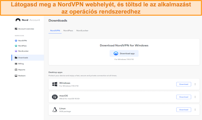Látogassa meg a NordVPN webhelyét az operációs rendszeréhez való alkalmazás letöltéséhez