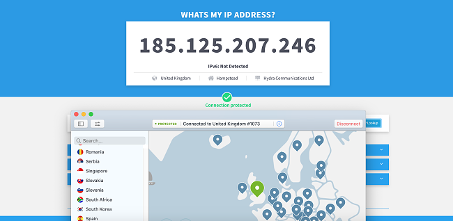 reino UNIDO endereço IP usando NordVPN