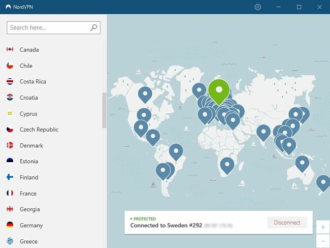 صورة موقع خوادم NordVPN