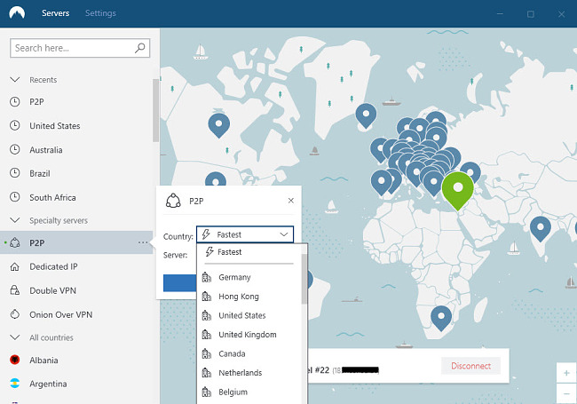 Servere NordVPN P2P