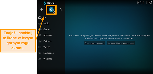 zrzut ekranu jak zainstalować dodatek kodi innej firmy krok 2 kliknij ikonę pola