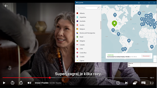 NordVPN współpracuje z Netflix USA „Grace and Frankie”