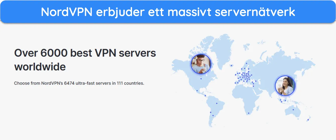 Skärmdump som visar hur NordVPNs specialservrar är lättillgängliga i appen.
