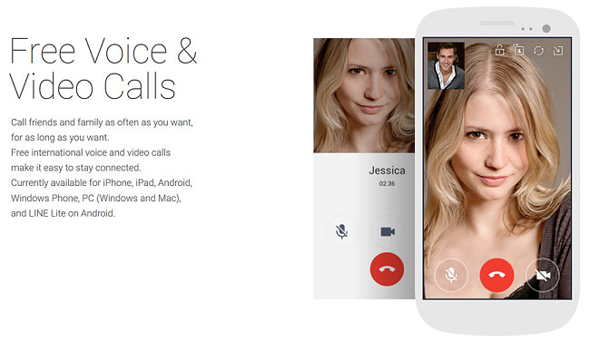 Line free voice video calls