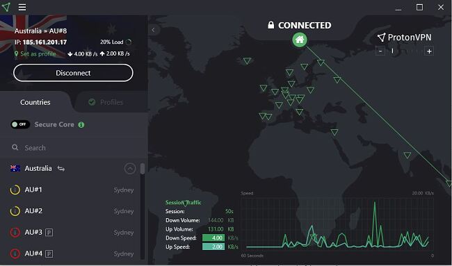 Proton VPN server select