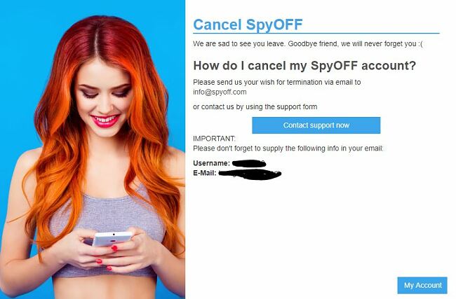 Cancel SpyOFF VPN