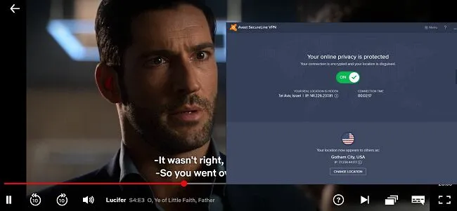 Avast SecureLine работает с Netflix
