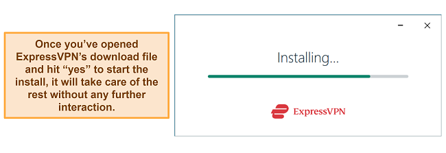 Screenshot showing ExpressVPNs installation window