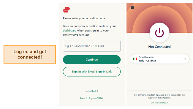 ExpressVPN login and get connected