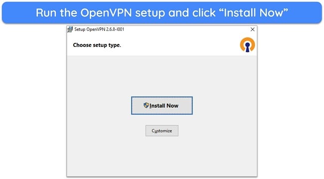 Screenshot showing how to install OpenVPN on your device