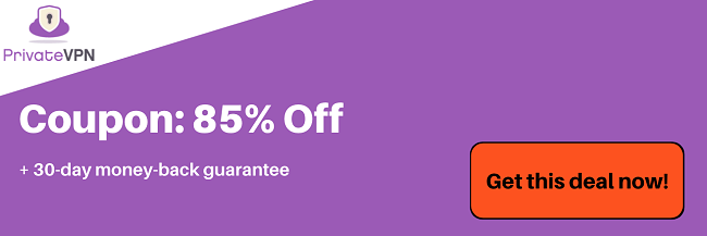 PrivateVPN coupon for 85% discount