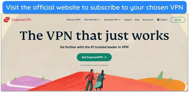 Screenshot of ExpressVPN's website homepage