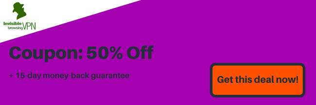 ibVPN coupon for a 50% discount