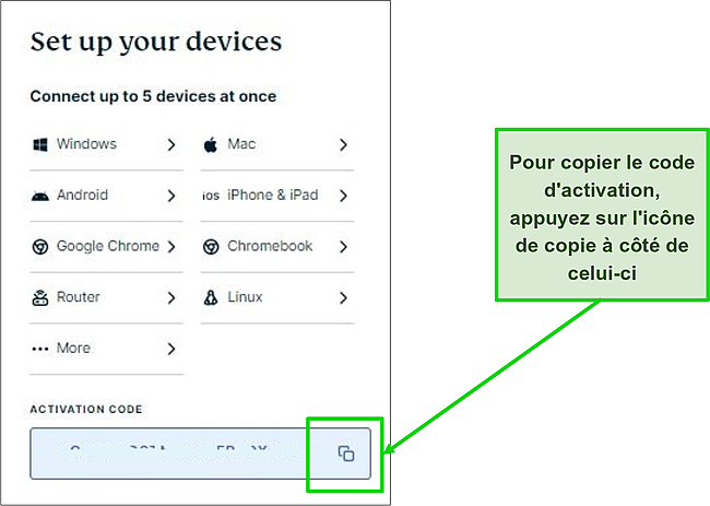 Capture d'écran de la page de commande ExpressVPN et de la page de confirmation.