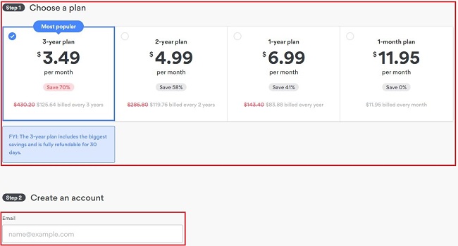 NordVPN pricing and account setup