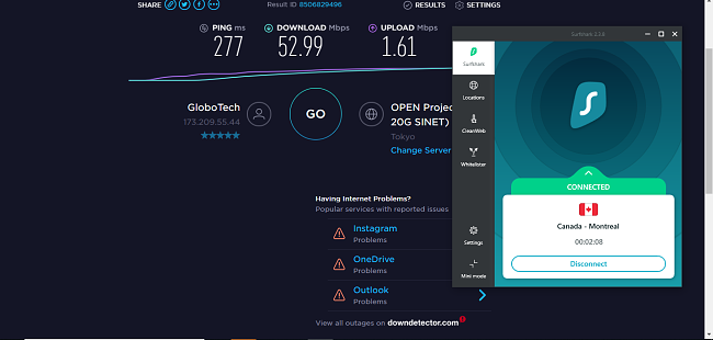 Surfshark canada speed test