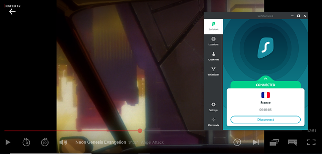 Testing Surfshark with Netflix france