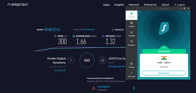 Surfsahrk India speed test