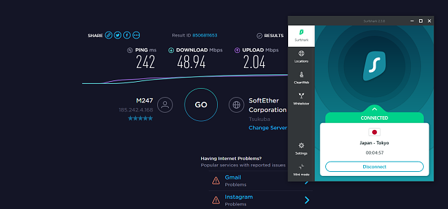 Surfshark japan speed test