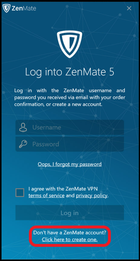 ZenMate VPN log into Windows