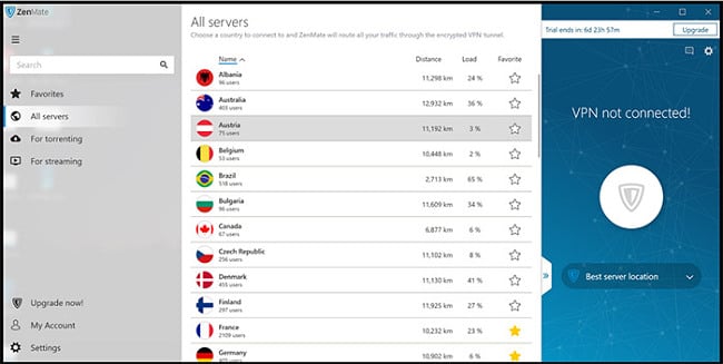 ZenMate VPN servers Windows