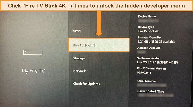 Screenshot of Amazon Fire Stick 