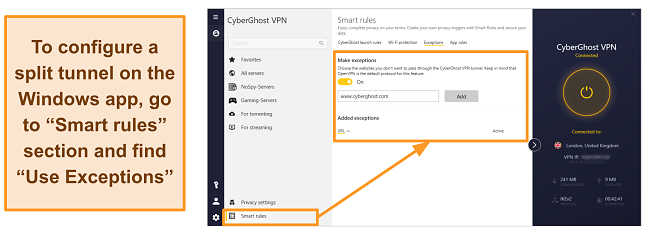 Screenshot of CyberGhost VPN connected to a US server and successfully passing an IP leak test