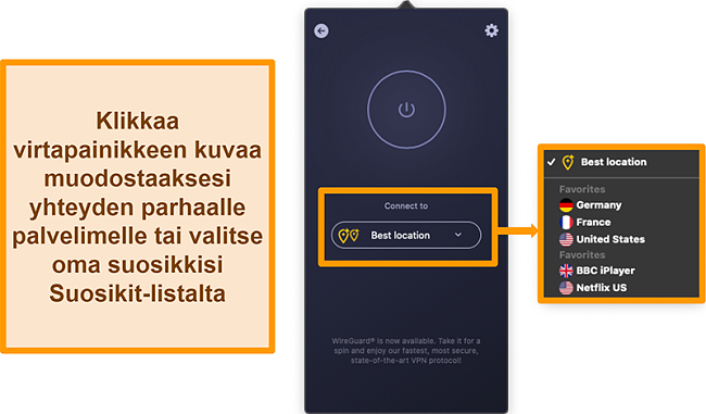 FI-CyberGhost-VPN-Best-Location-Feature-Finnish Kuvakaappaus CyberGhost VPN: n sovelluksen Paras sijainti -ominaisuudesta