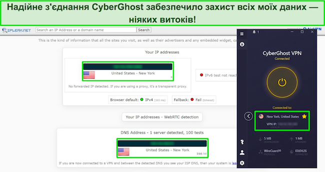 Скористайтеся швидким тестом результатів на CyberGhost