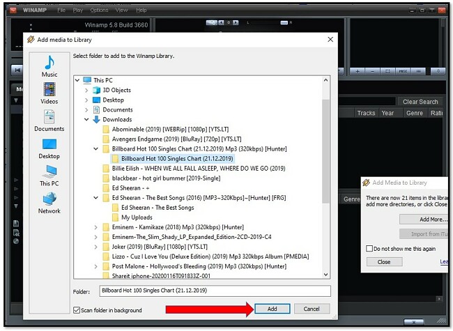 Add file to Winamp Playlist