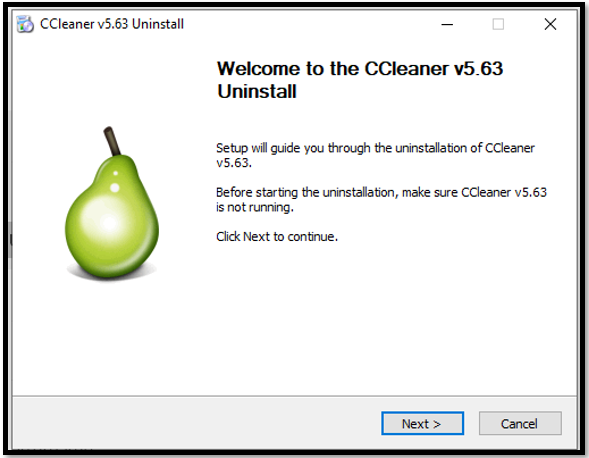 Čarobnjak za deinstaliranje CCleaner-a