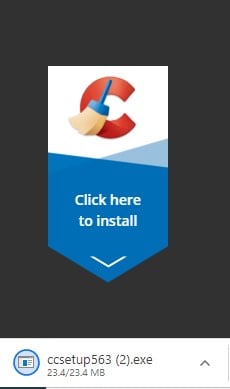 Página de download do CCleaner