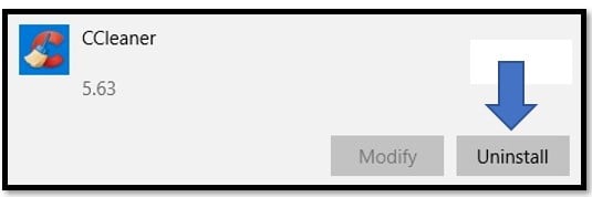 Uninstall CCleaner