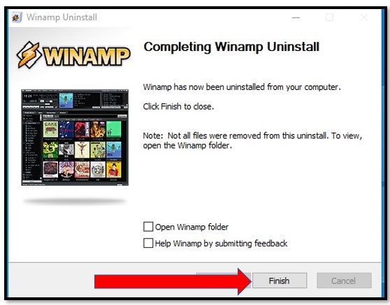 Completing Winamp uninstall