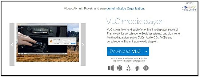 VLC Offizielle Download-Seite