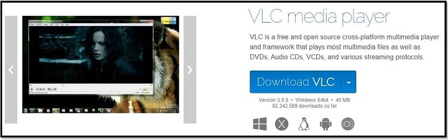 VLC 공식 다운로드 페이지