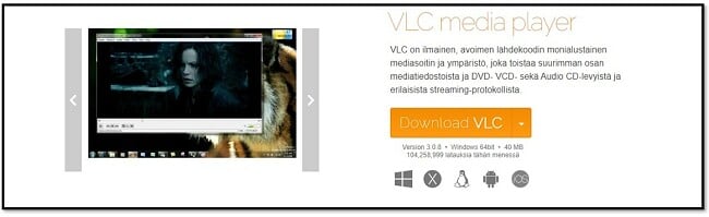 VLC: n virallinen lataussivu