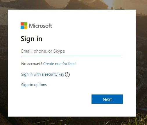 Microsoft Sign In Image