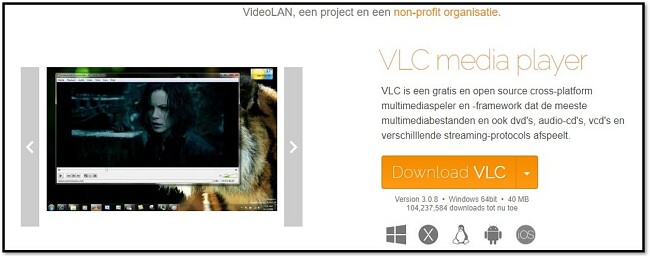 VLC officiële downloadpagina