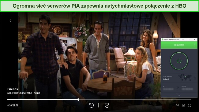 Zrzut ekranu z HBO Max Poland PIA streaming Friends