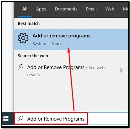 Ajouter / supprimer des programmes de Windows
